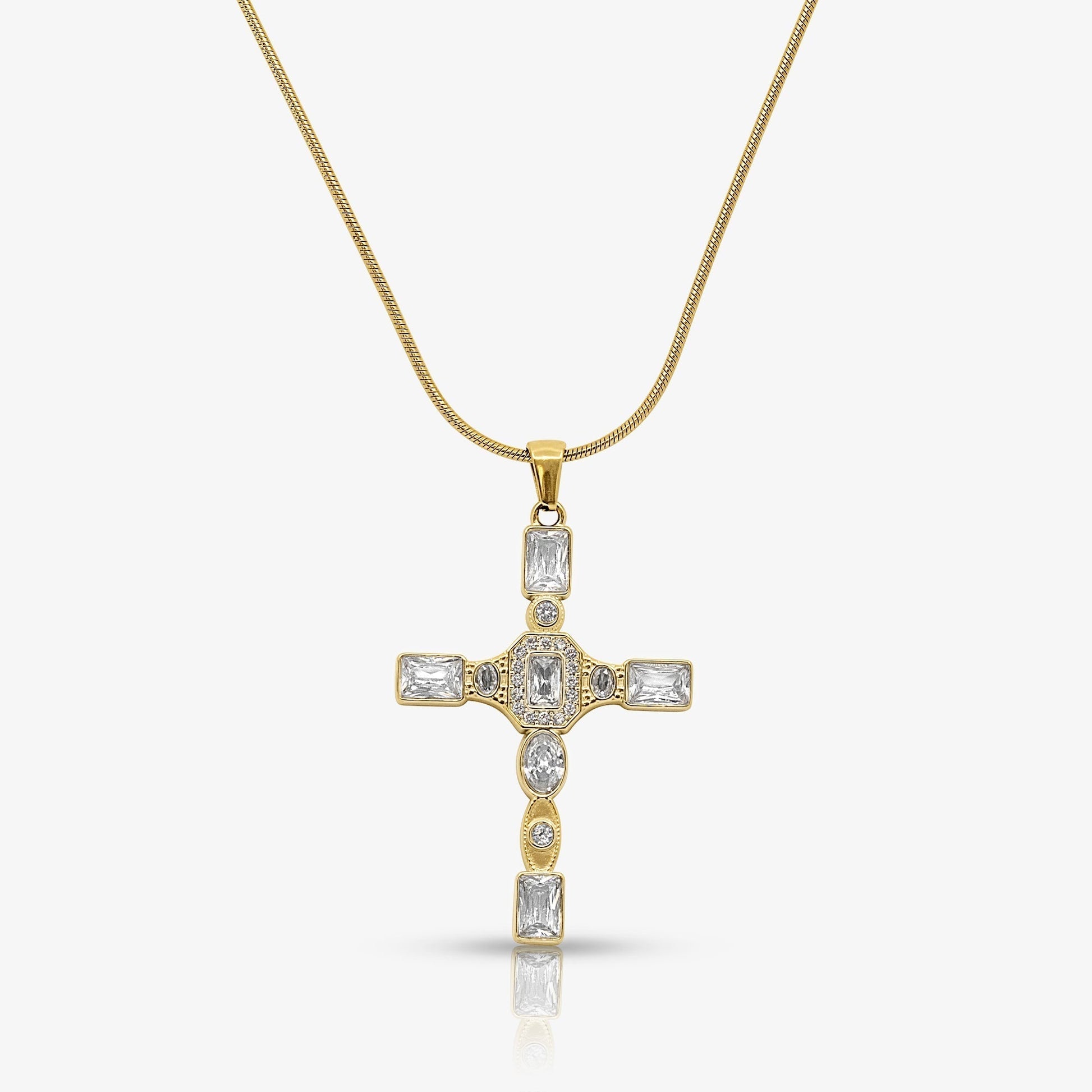 Gem Up Cross Necklace - EVRYJEWELS