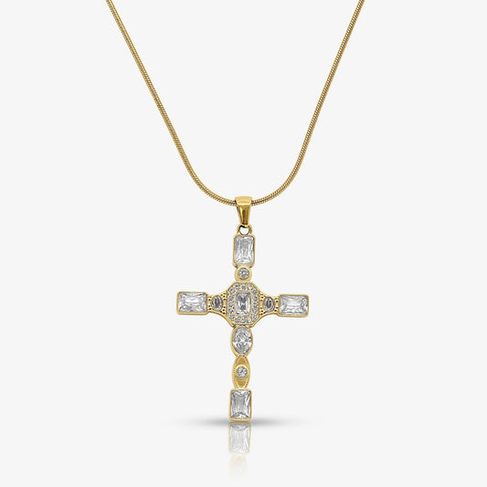 Gem Up Cross Necklace - EVRYJEWELS
