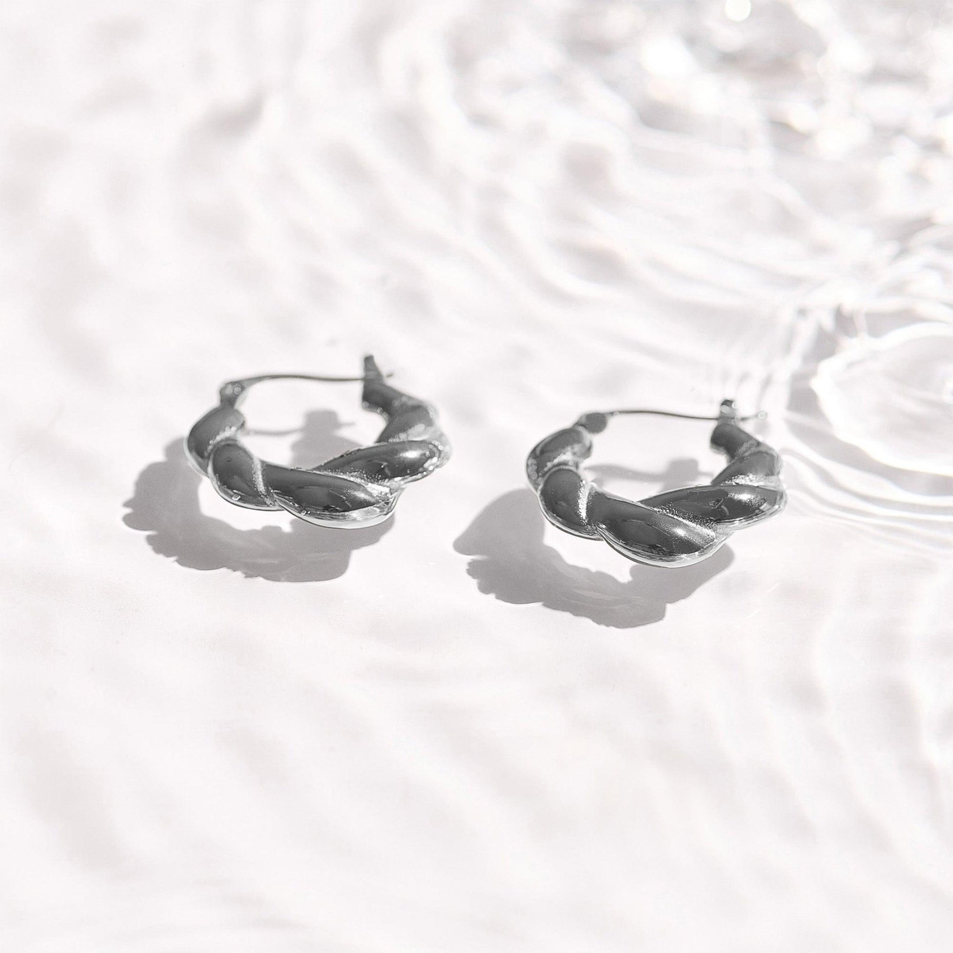 Chunky Twisted Hoop Earrings - EVRYJEWELS