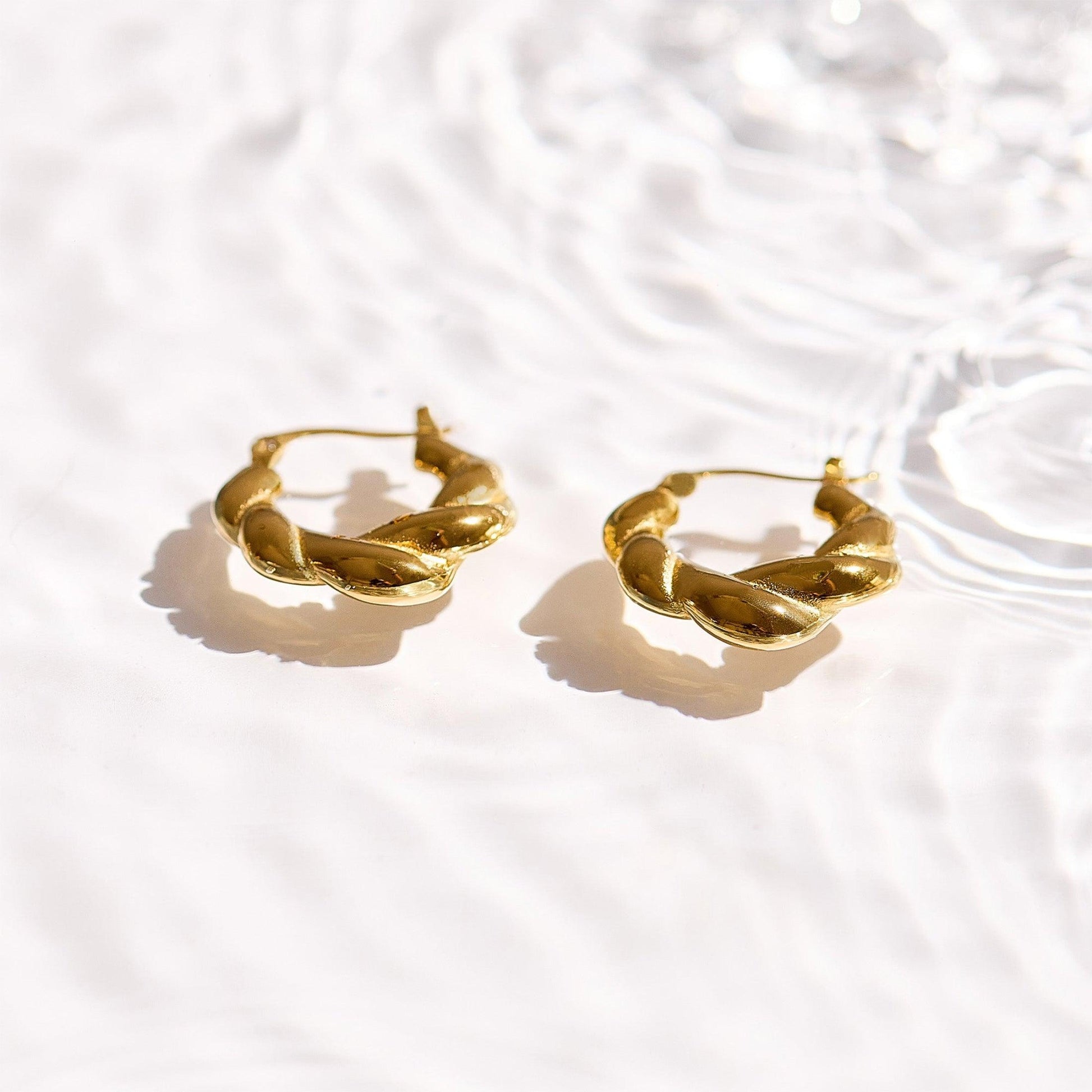 Chunky Twisted Hoop Earrings - EVRYJEWELS