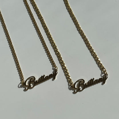 Custom/Personalized Nameplate Curb Necklace - EVRYJEWELS