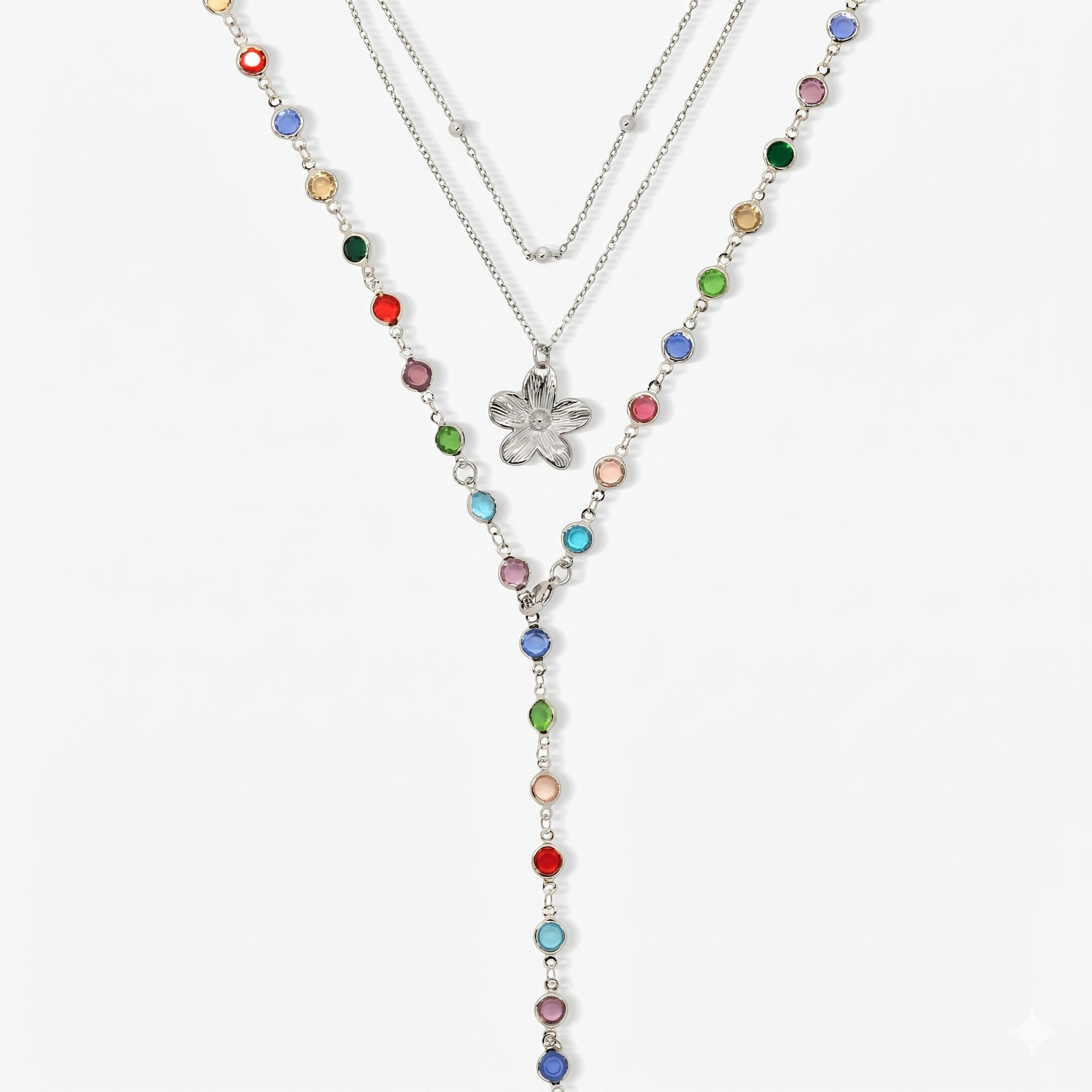 Sunset Glow Rainbow Necklace Set - EVRYJEWELS