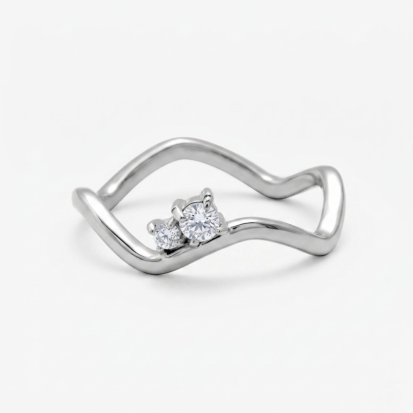 Shimmer Wave Pinky Ring - EVRYJEWELS