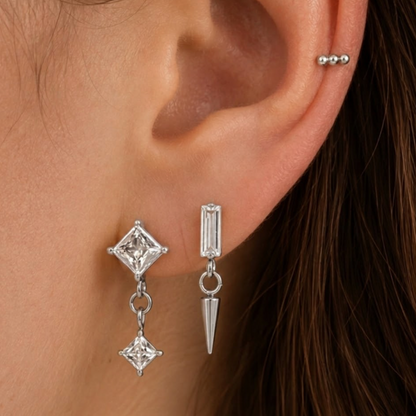 Cool Girl Flat Back 3 Piece Earring Set - EVRYJEWELS